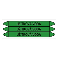 Značení potrubí, užitková voda,3 ks, 355 × 37 mm